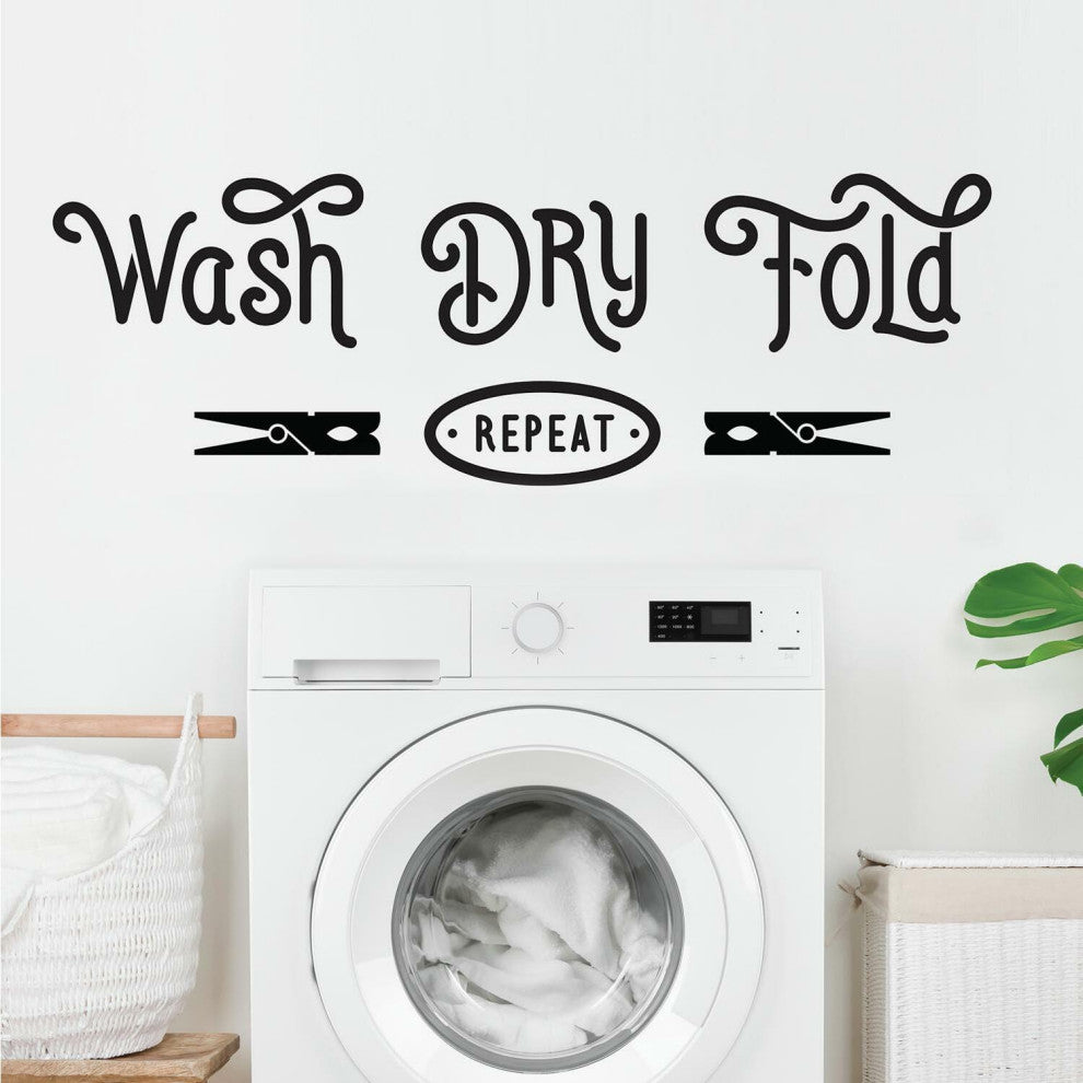 Black Wash Dry Fold Repeat Wall Decals