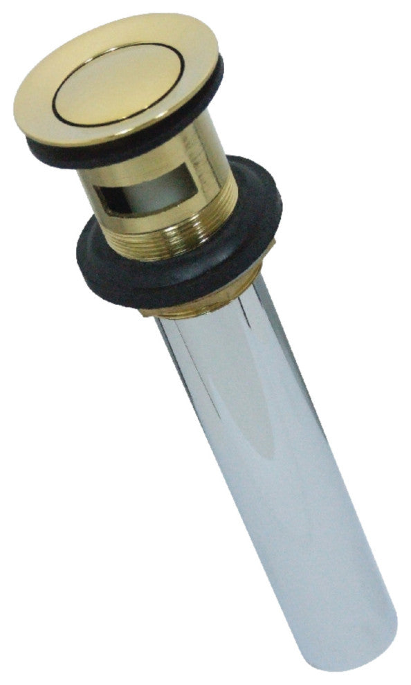 Kingston Brass Brass Push Pop-Up Drain With Overflow, Polished Brass