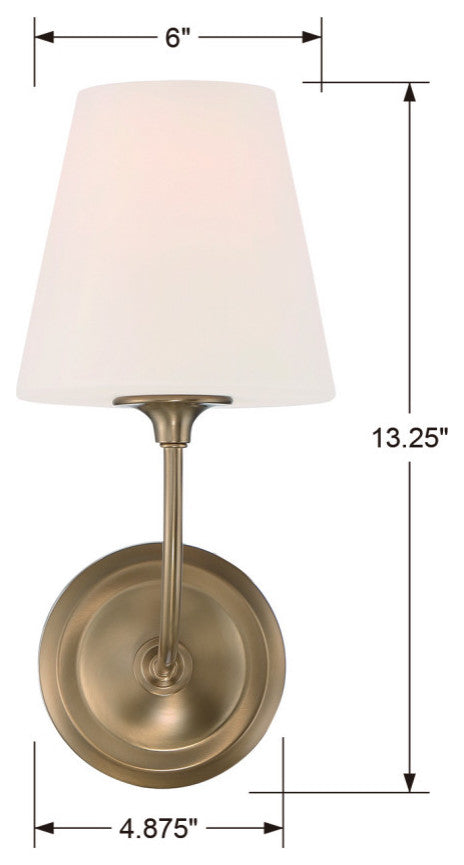 Libby Langdon for Crystorama Sylvan 1 Light Vibrant Gold Wall Mount