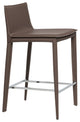 Elite Living Hilton Leather 25.5" Counter Height Bar Stool, Brown