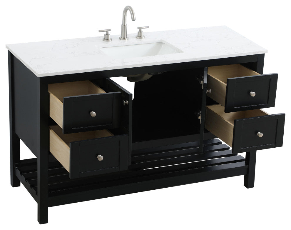 Home Living 54" Single Bathroom Vanity, Black