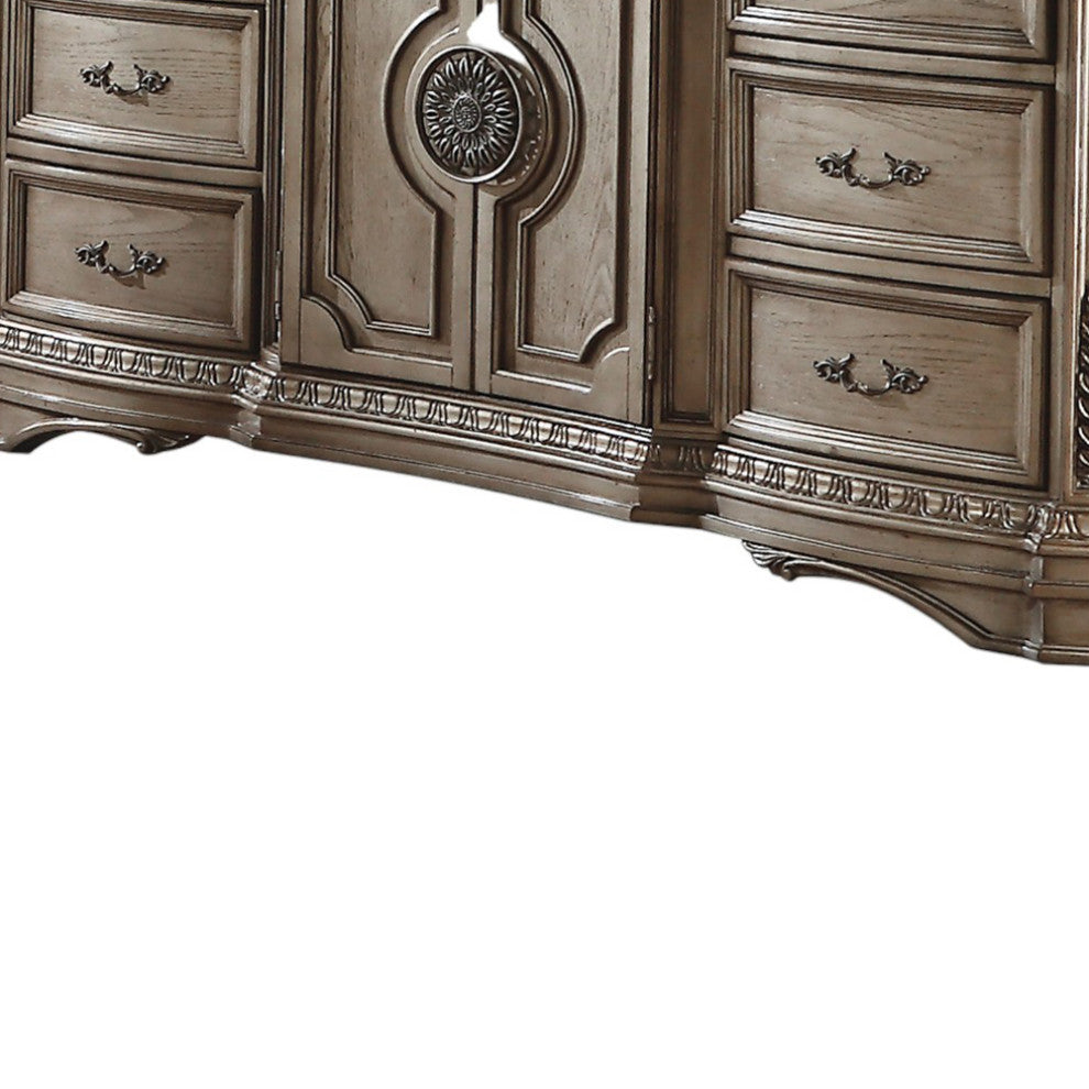 ACME Northville Dresser with Wooden Top, Antique Champagne