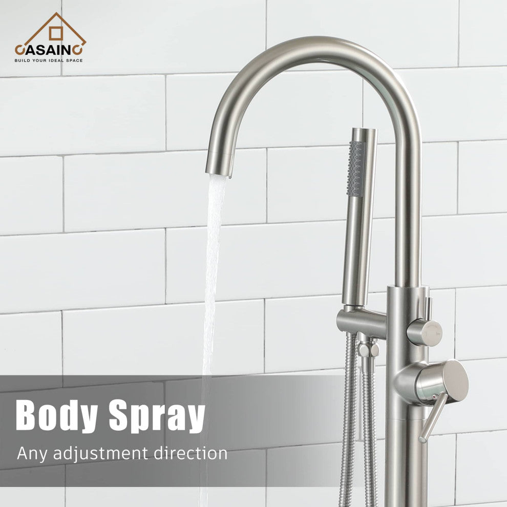 Freestanding Bathtub Faucet Hand Shower Claw Foot Claw Foot Single-Handle