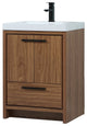 Walker Walnut Brown-Light Bathroom Vanity, Walnut Brown, 24"