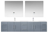 Geneva Transitional Dark Grey 84" Double Vanity Set