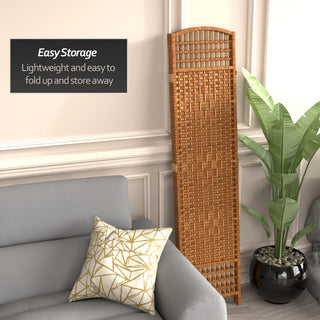 5 1/2' Tall Fiber Weave Room Divider, DarkBeige, 3 Panel