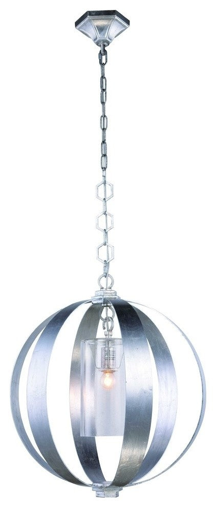 Elegant Lighting Serenity Collection Pendant, Vintage Silver Leaf
