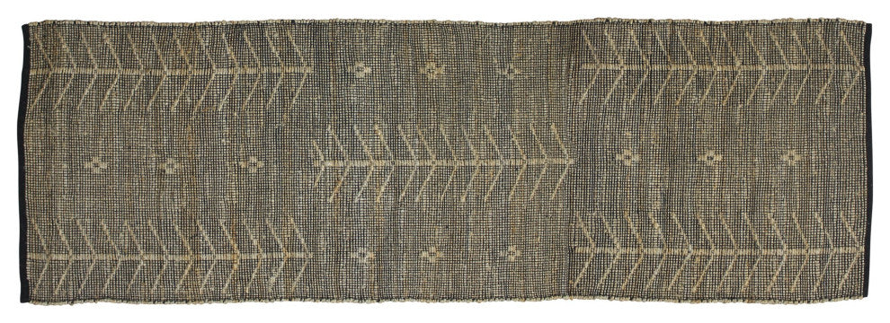 2' X 3' Black Distressed Tribal Scatter Rug