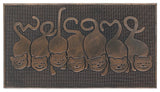 A1HC Designer "Welcome" Rubber Doormat, Cat Tail Welcome