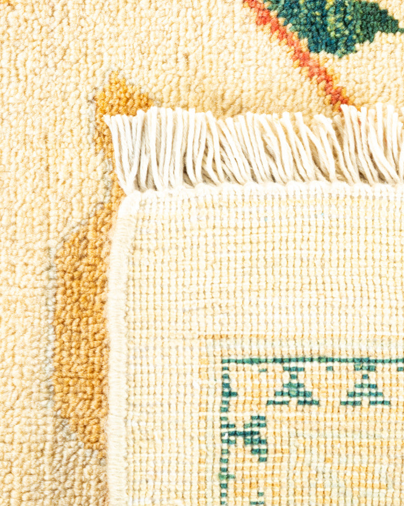 Eclectic, One-of-a-Kind Hand-Knotted Area Rug Ivory, 9' 1" x 12' 4"