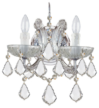 Maria Theresa 2 Light Swarovski Strass Crystal Chrome Sconce