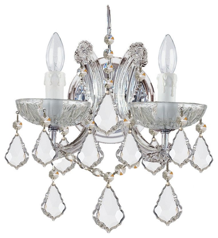 Maria Theresa 2 Light Swarovski Strass Crystal Chrome Sconce