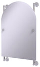 Waverly Place Arched Top Frameless Rail Mounted Mirror, Polished Chrome