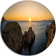 Ibiza Island Mediterranean Sunset, Landscape Round Wall Art, 23"