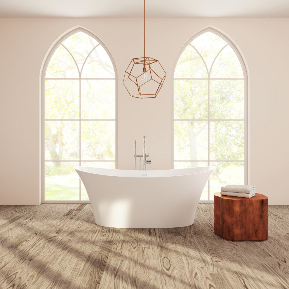 Perlato Alessandria 68" Eco-Lapistone Soaker Tub, White