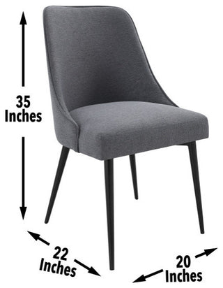 Colfax Side Chair Charcoal, Set of 2, Charcoal