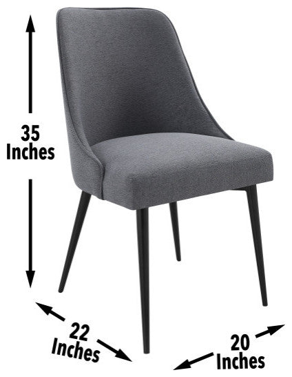 Colfax Side Chair Charcoal, Set of 2, Charcoal
