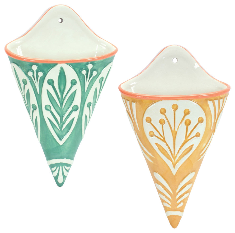 Ceramic Wall Pocket, 2-Piece Set