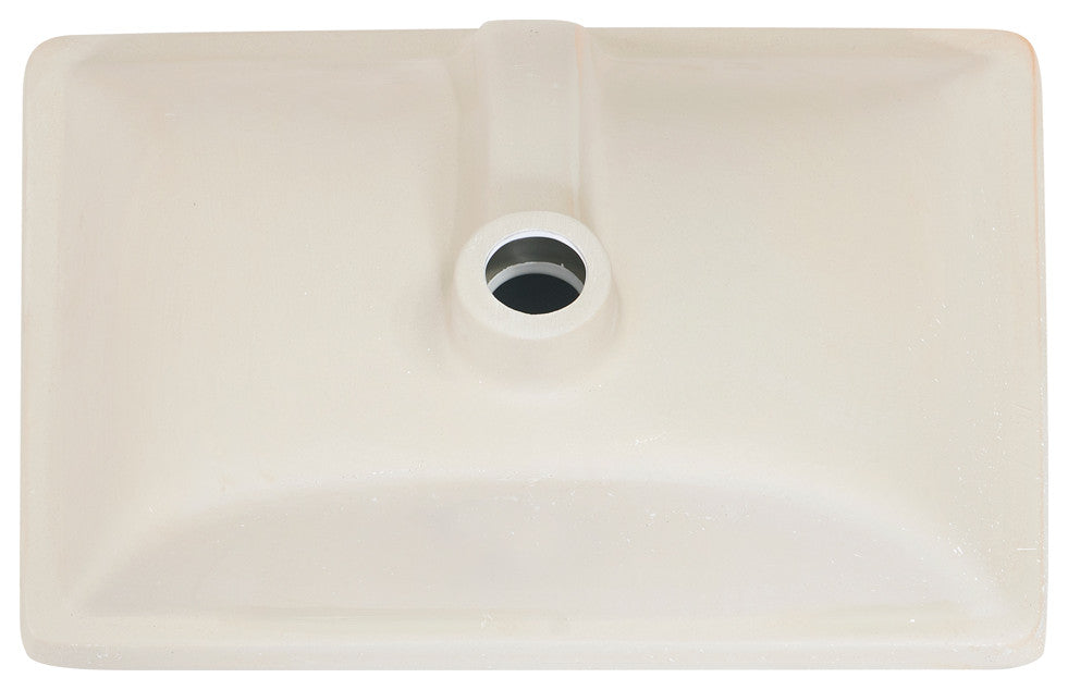 20" Rectangular White Finish Ceramic Undermount Vanity Sink