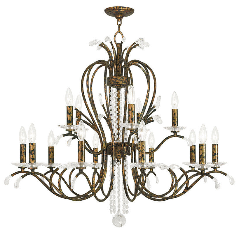 Livex 51009-71 10-Light 5-Light Chandelier, Hand Applied Venetian Golden Bronze