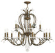 Livex 51009-71 10-Light 5-Light Chandelier, Hand Applied Venetian Golden Bronze