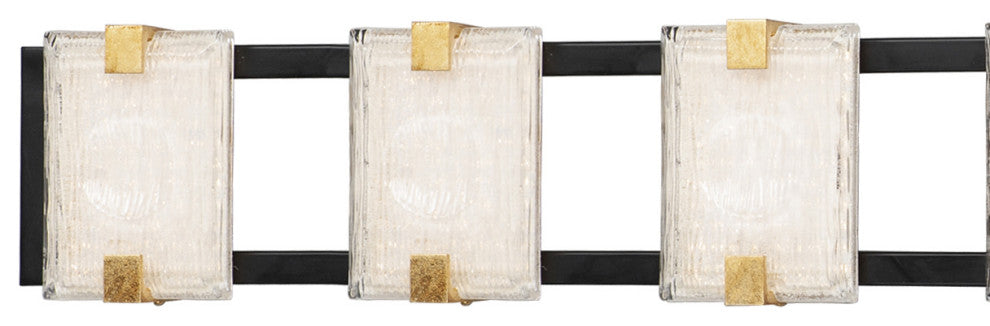 Maxim 39534 Radiant 7 Light 49" LED Bathroom Vanity Light - Black / Gold Leaf /