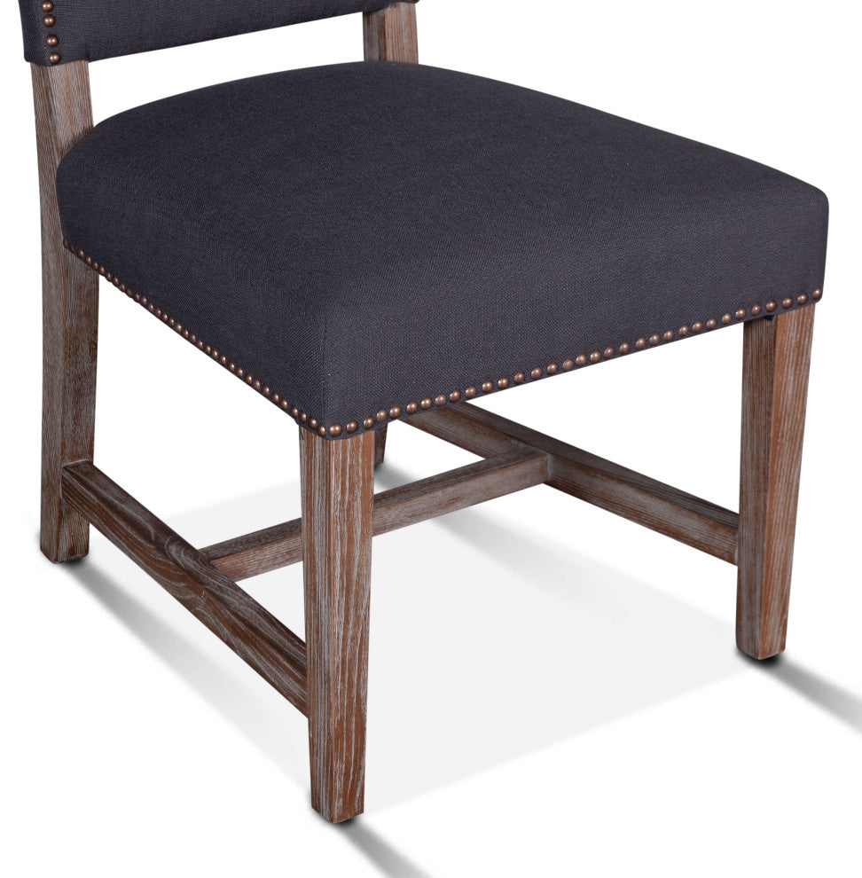 Dani High Back Formal Dining Chair, Charcoal, Set of 2