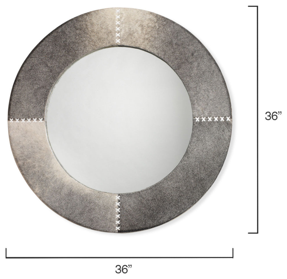 Cross Stitch Mirror, Gray Hide