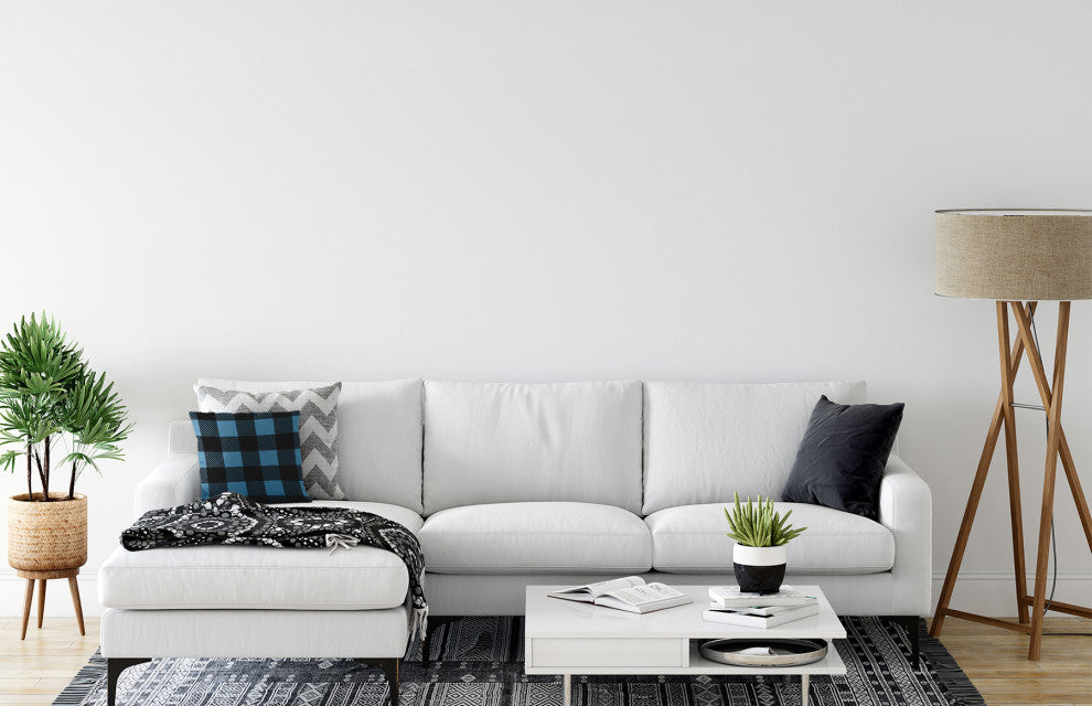 Buffalo Plaid Accent Pillow, Chambray, 26"x26"
