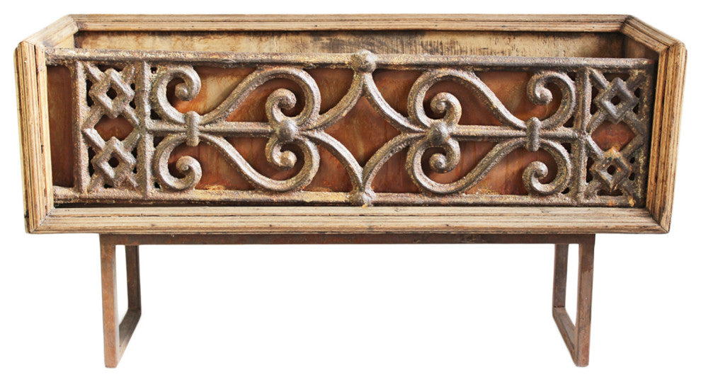 Consigned Cast Iron & Wood Balustrade Box 2