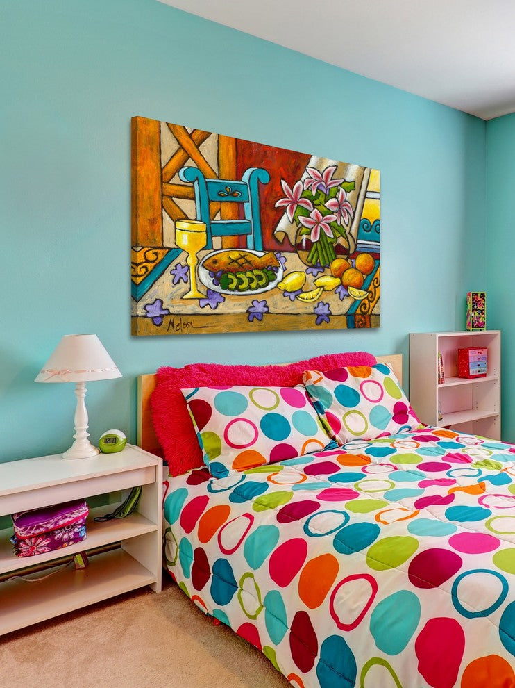 Marmont Hill, "Lillies by the Sea" by Janet Nelson on Wrapped Canvas, 60x40