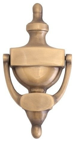 Traditional Door Knocker 8", Antique Brass, 8"