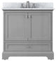 36 inch Plywood Freestanding Bathroom Vanity Set Integrated Ceramic Sink, Grey