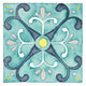 "Garden Getaway Tile III Teal" Digital Paper Print by Laura Marshall, 20"x20"