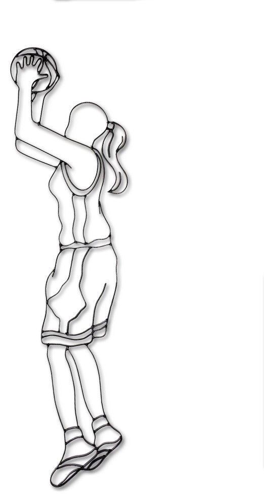 Women Basketball Metal Wall Decor and Sculpture