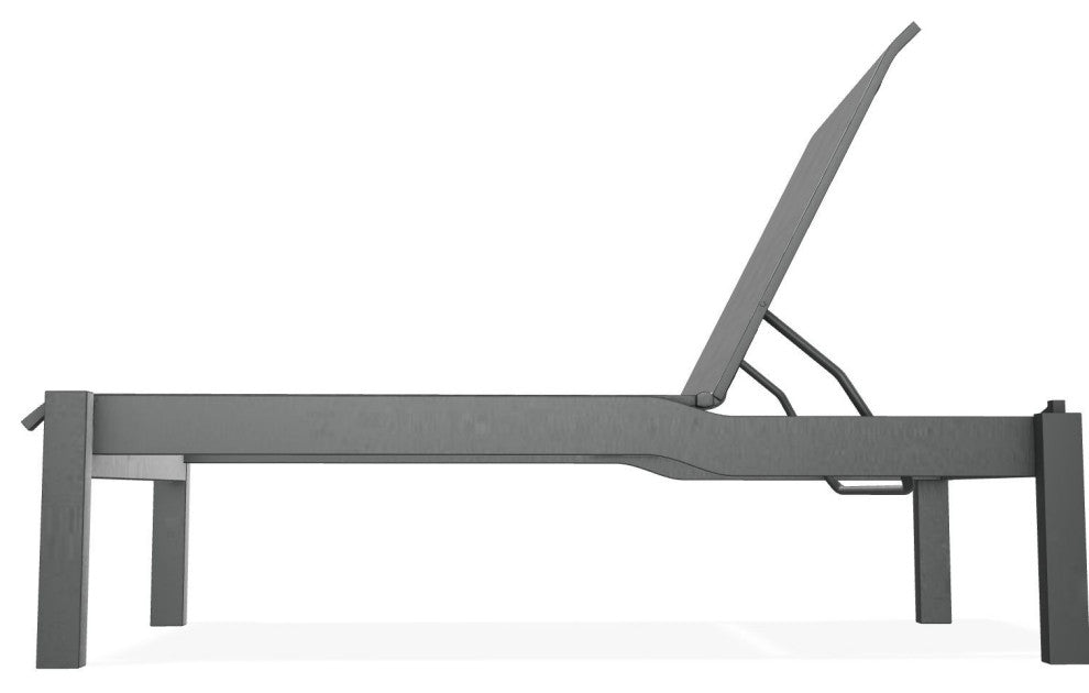 Leeward Sling Stackable Outdoor Chaise Lounge, Collect Charcoal/Graphite