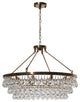Lightupmyhome Celeste 32" Glass Drop Chandelier, Brass, Hanging or Flush Mount