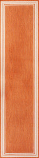 James Modern Border Stripe Indoor/Outdoor Area Rug, Orange/Cream, 2x8