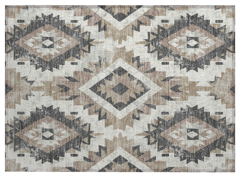 Machine Washable Indoor/Outdoor Chantille ACN1878 Taupe 1'8" x 2'6" Rug