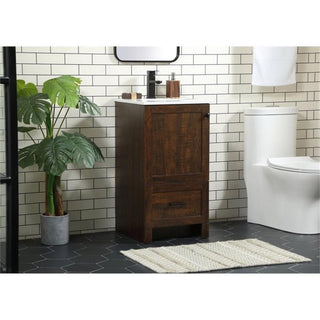 Elegant Decor Soma 18" Aluminum MDF Single Bathroom Vanity in Expresso