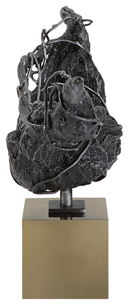 Uttermost 18009 Tranquility 8-1/2" Tall Cast Iron Abstract Table - Antique