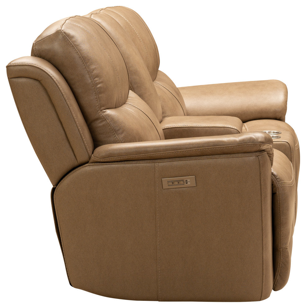Kaden Power Reclining Console Loveseat w/Power Head Rests, Lumbar, Elliott Taupe