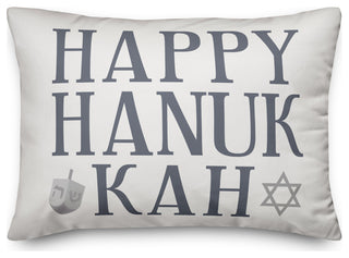 Happy Hanukkah 14"x20" Throw Pillow Cover