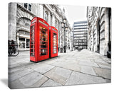 "Phone Booths on Street" Canvas Print
