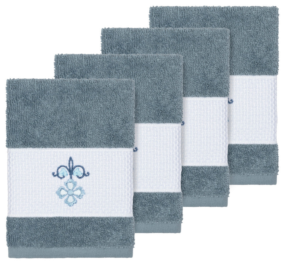 Quinn 4 Piece Embellished Washcloth Set