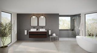 The Hammel Bathroom Vanity, Walnut, 55", Single Sink, Wall Mount