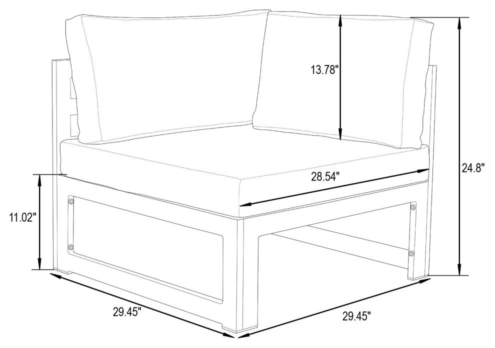 Chelsea 5-Piece Sectional Loveseat and Fire Pit Table Set, Light Grey