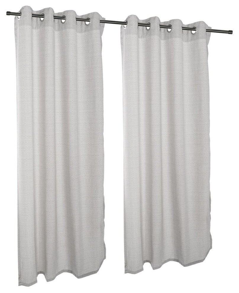 Linen Silver Outdoor Curtain with Grommets, 108"x50"