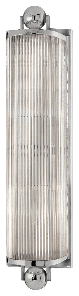 Mclean 2-Light Bath and Vanity With Clear Glass Shade, Polished Nickel