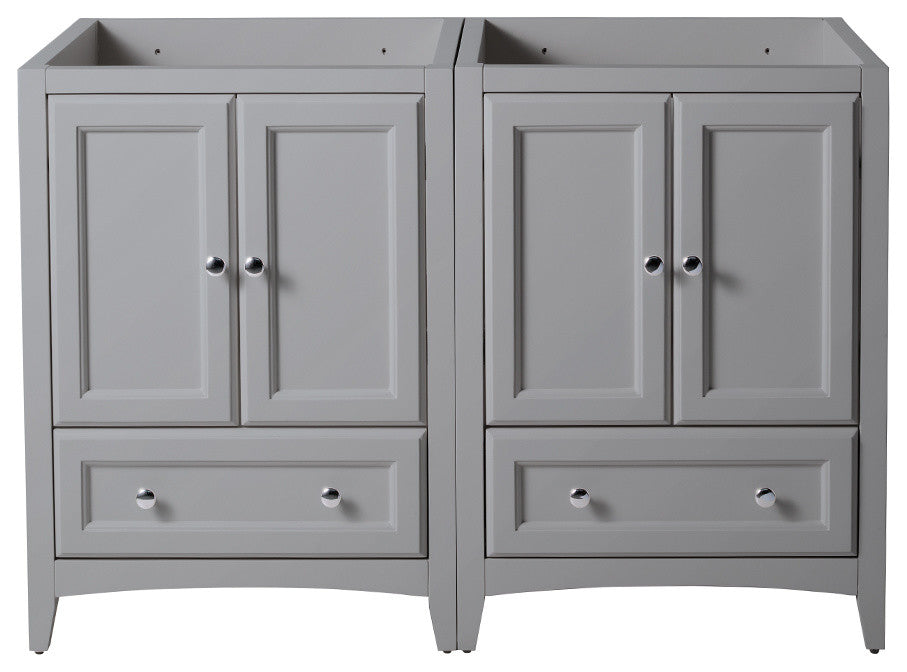 Oxford Traditional Double Sink Bathroom Cabinet, Gray, 48"